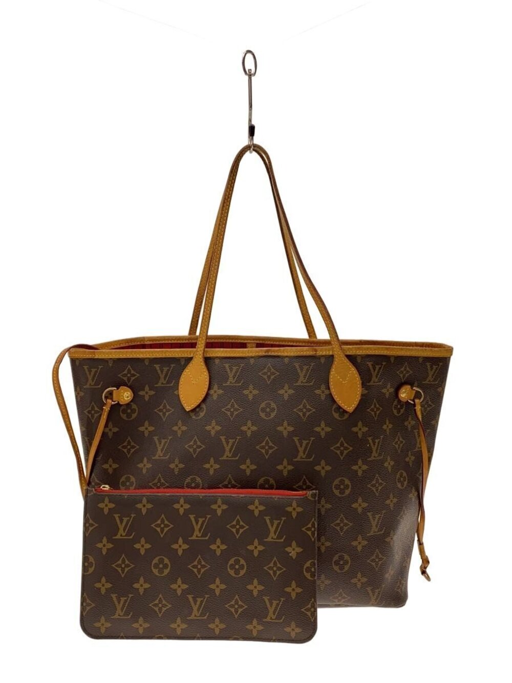 LOUIS VUITTON Neverfull Monogram Canvas Cerise Red Brown